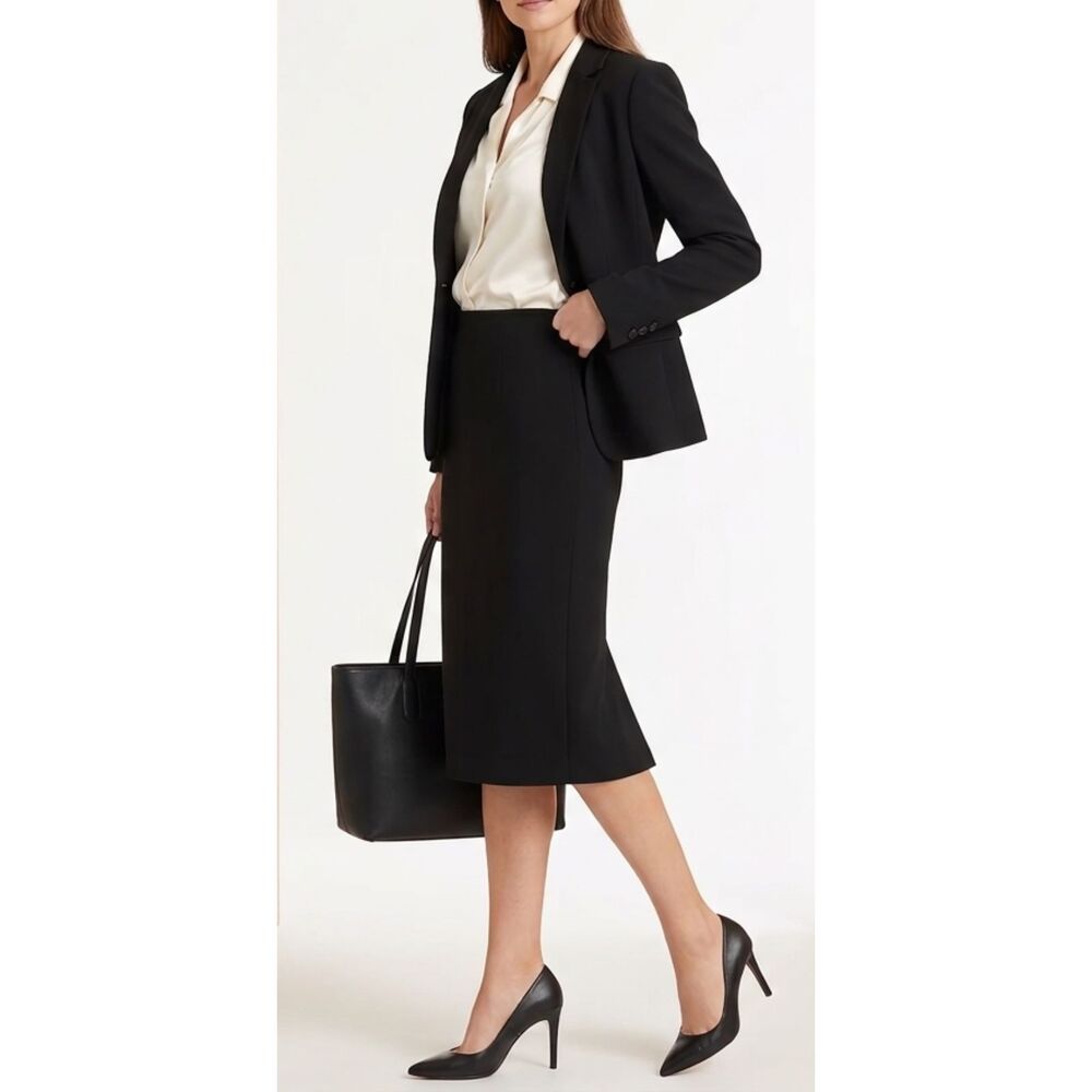 Jones Wear Women's Black Midi Formal Skirt, Size 8 EUC